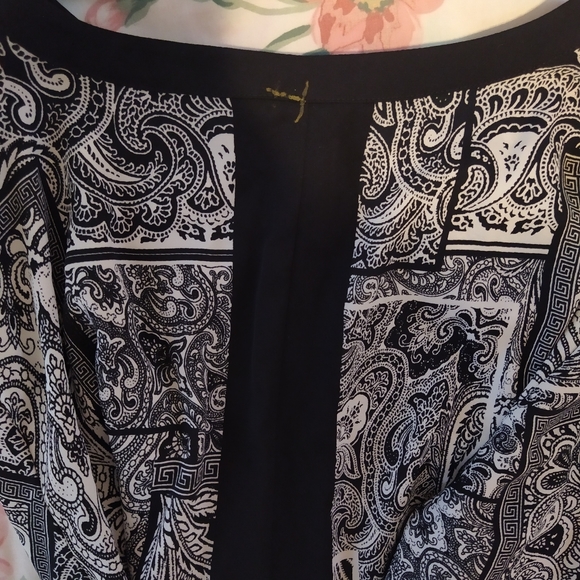 Boho Paisley Geometric Print Dress Uneven Hem - Picture 9 of 9